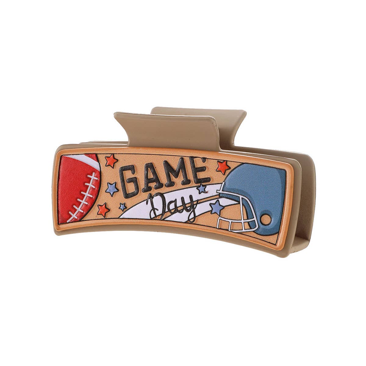 FOOTBALL LETTERS PU LEATHER HAIR CLIP ACCESSORIES