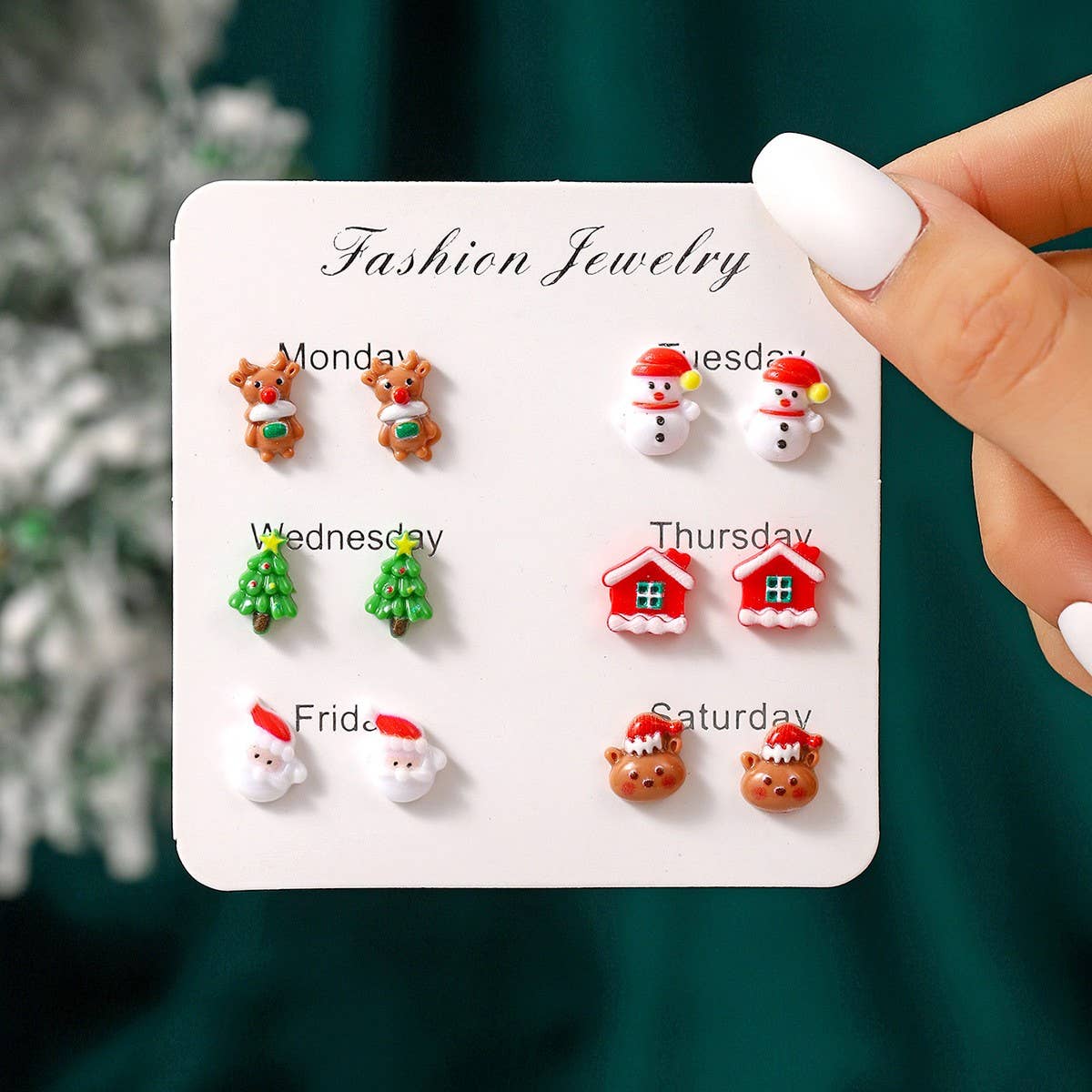 CHRISTMAS NEW CREATIVE CARTOON EARRING COMBINATION