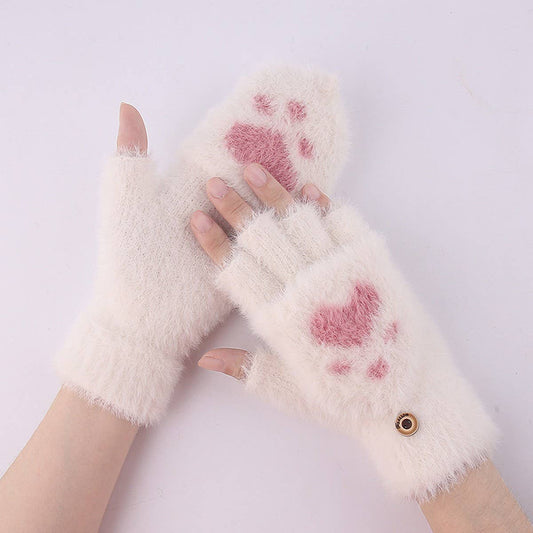 NEW WOMEN'S FLAP KNITTED FINGERLESS GLOVES_CWAG0247