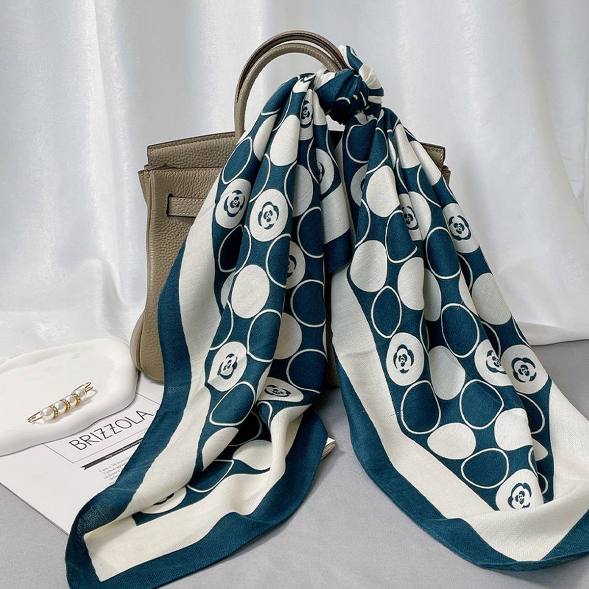 Herringbone Velvet Scarf ? 90cm Soft Winter Wrap