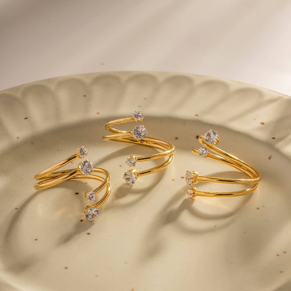 SIDE BY SIDE 4 DIAMOND OPEN RING