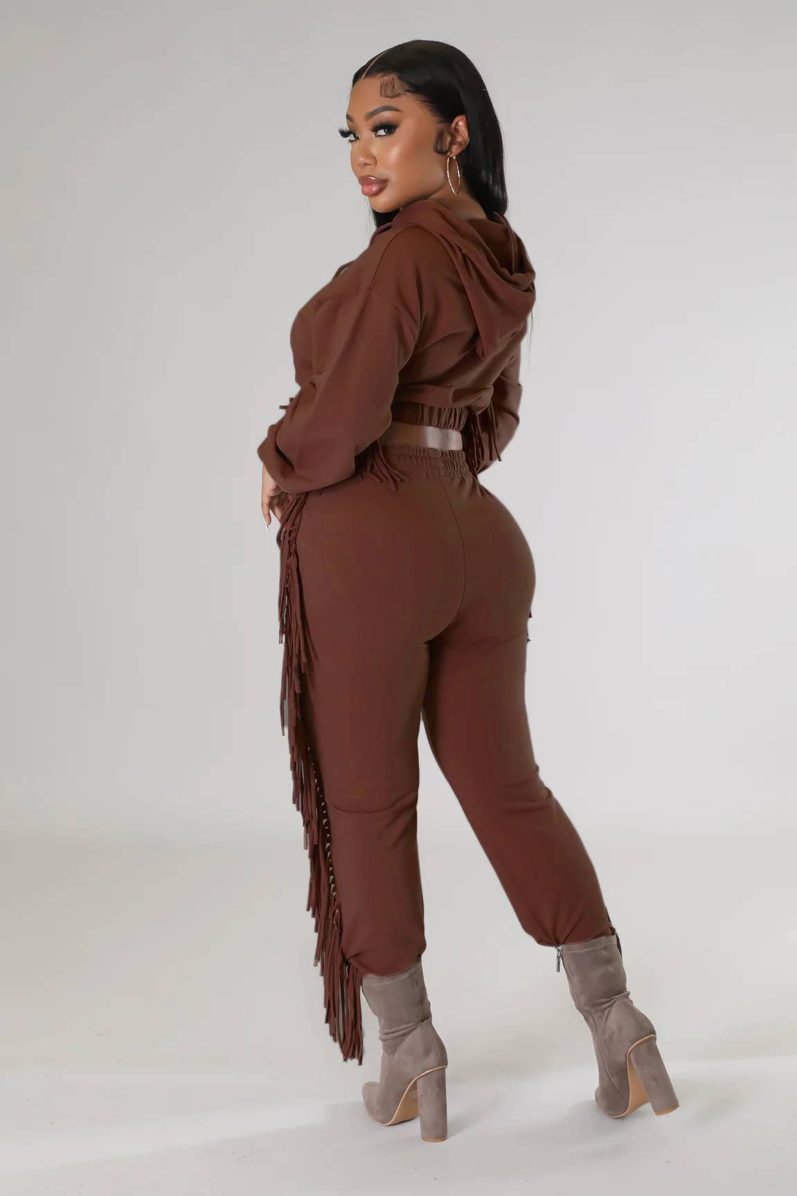 MIDRIFF HOODIE FASHION TWO-PIECE LEGGINGS