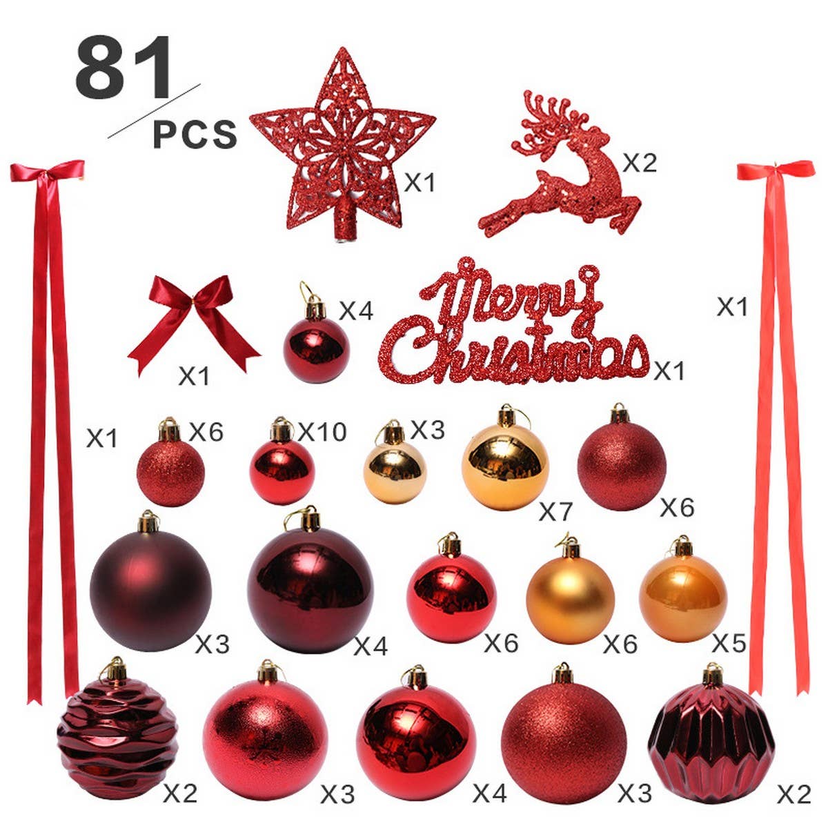 Pink Ribbon Tree Topper & Ornament Set_CWAJE5301