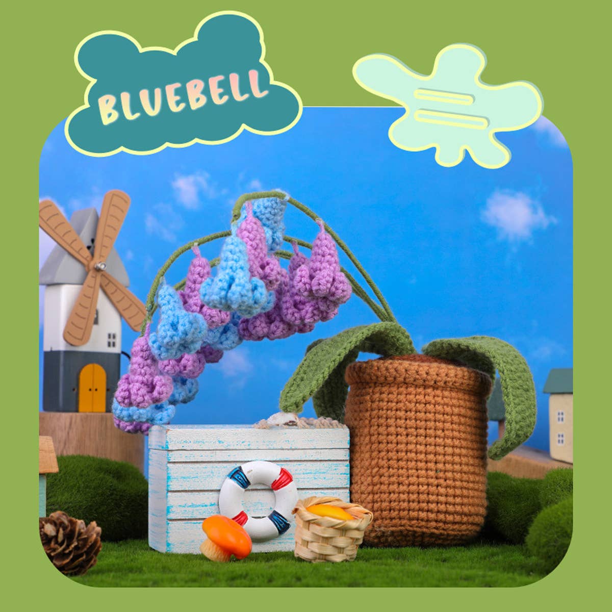 NEW BLUEBELL POTTED PLANT CROCHET MATERIAL PACKAGE