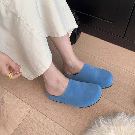 Vintage Leather Clog Mules with Cork Sole