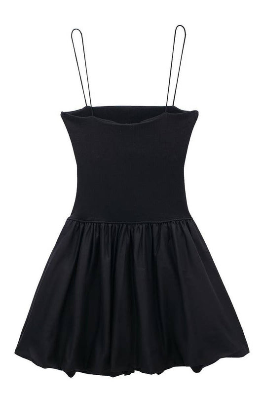CWDSD6643_LOW-NECK SLEEVELESS SLIM-FIT SUSPENDER DRESS