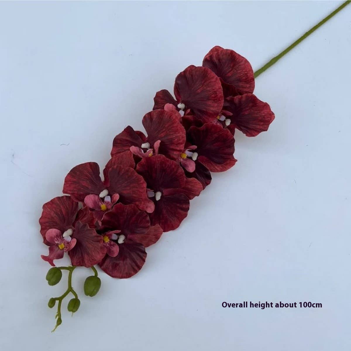 Vintage 9-Head Silk Butterfly Orchid Stem