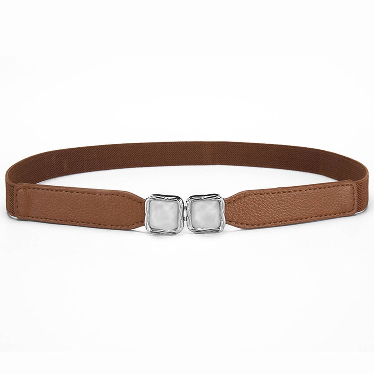 Metal hook buckle retro elastic fine belt