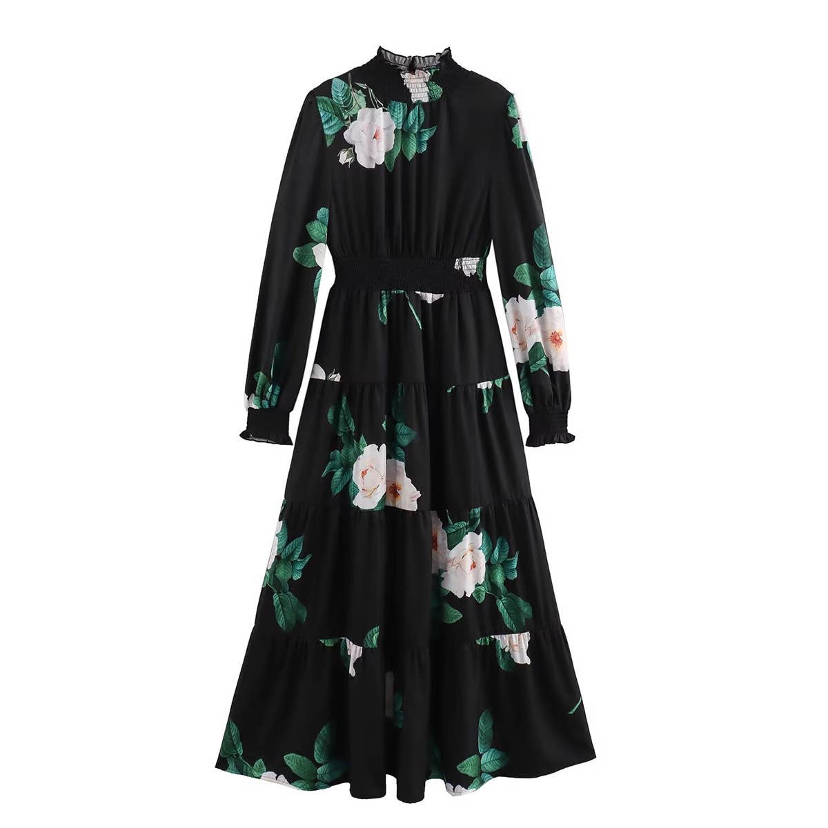 Made-and-match printed made-and-waist skirt