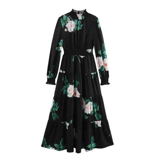 Made-and-match printed made-and-waist skirt