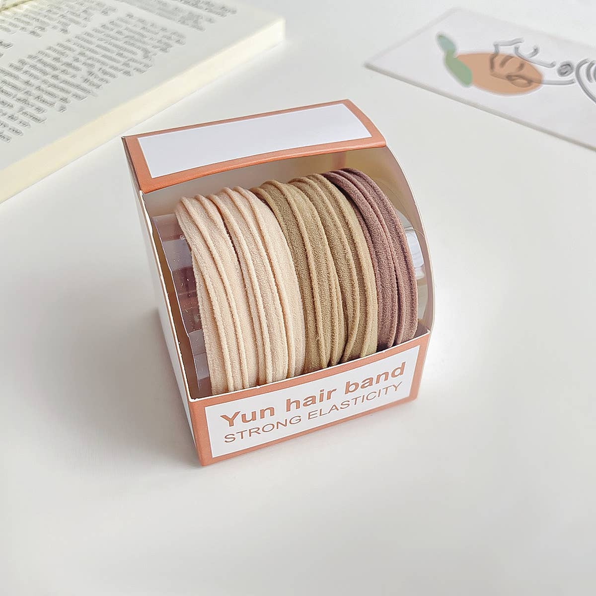 Five high-elasticity thick candy-color hair ties