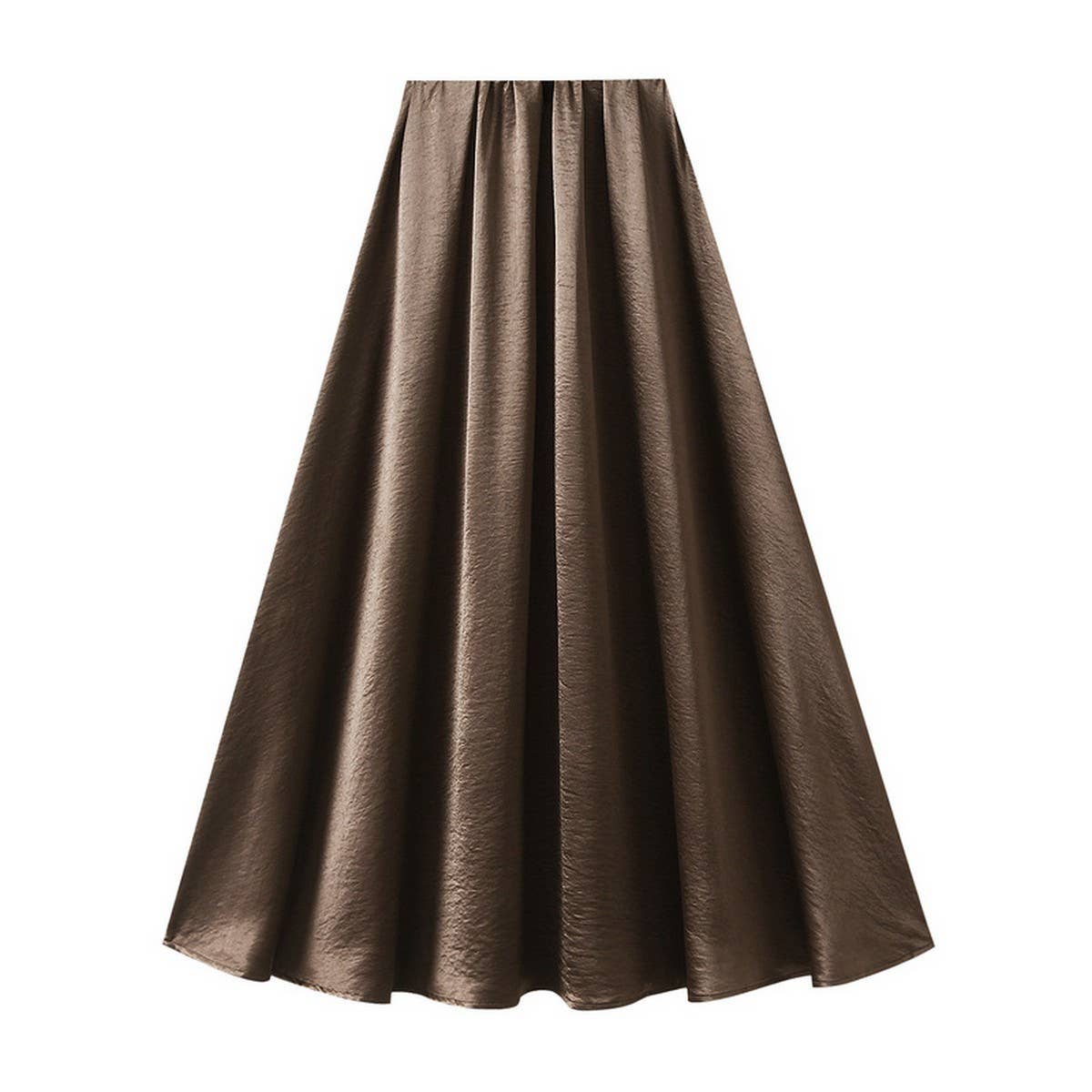 SATIN DRAPE MAXI SKIRT A-LINE SKIRT