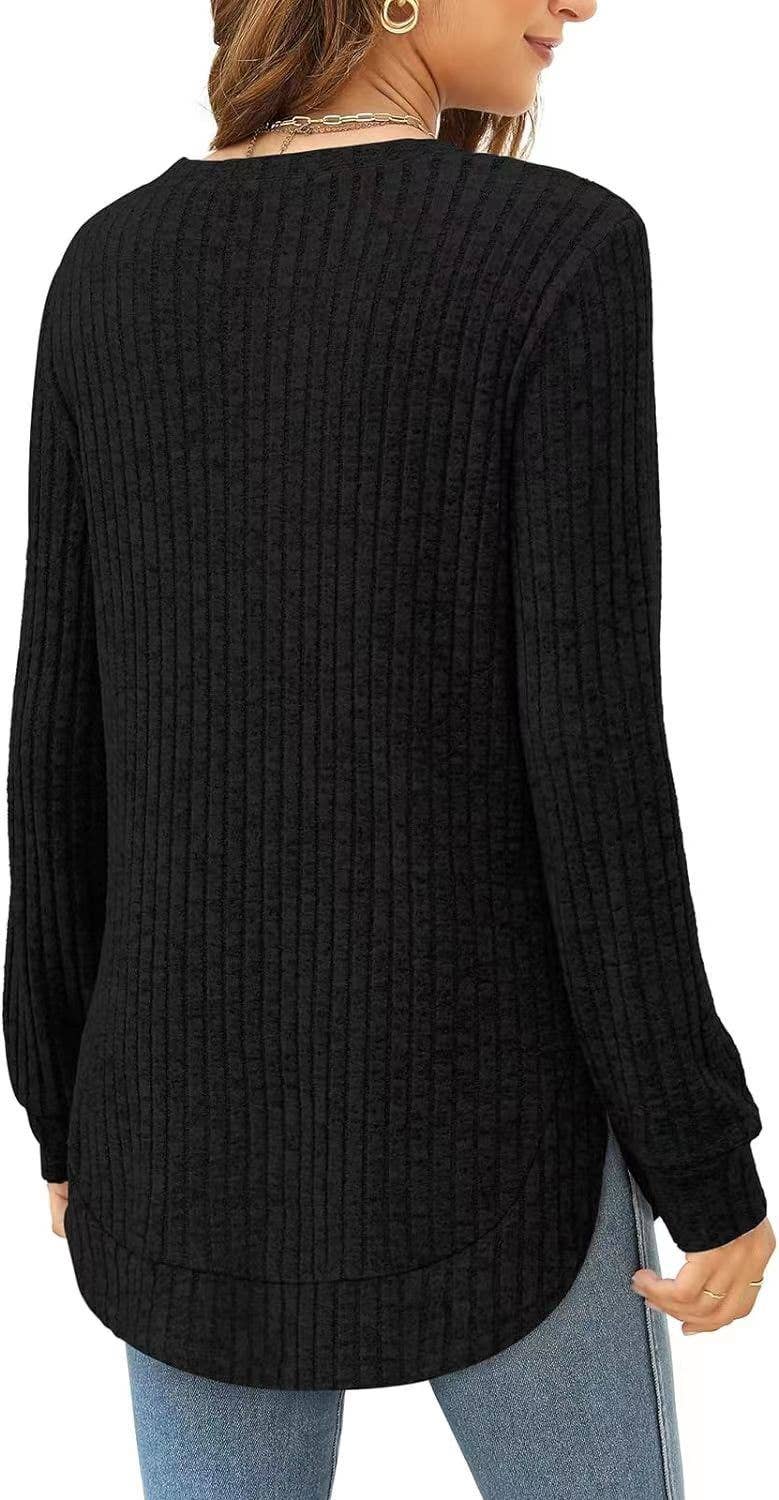 SOLID COLOR ROUND NECK LONG SLEEVE BRUSHED SHIRT