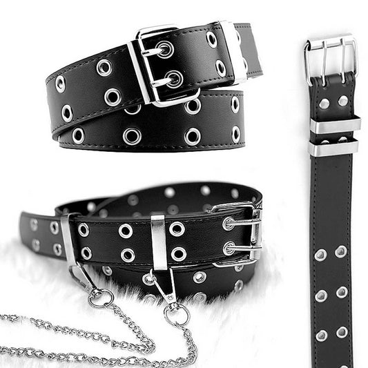 CWABE0870_FASHIONABLE PUNK BELT WITH CHAIN