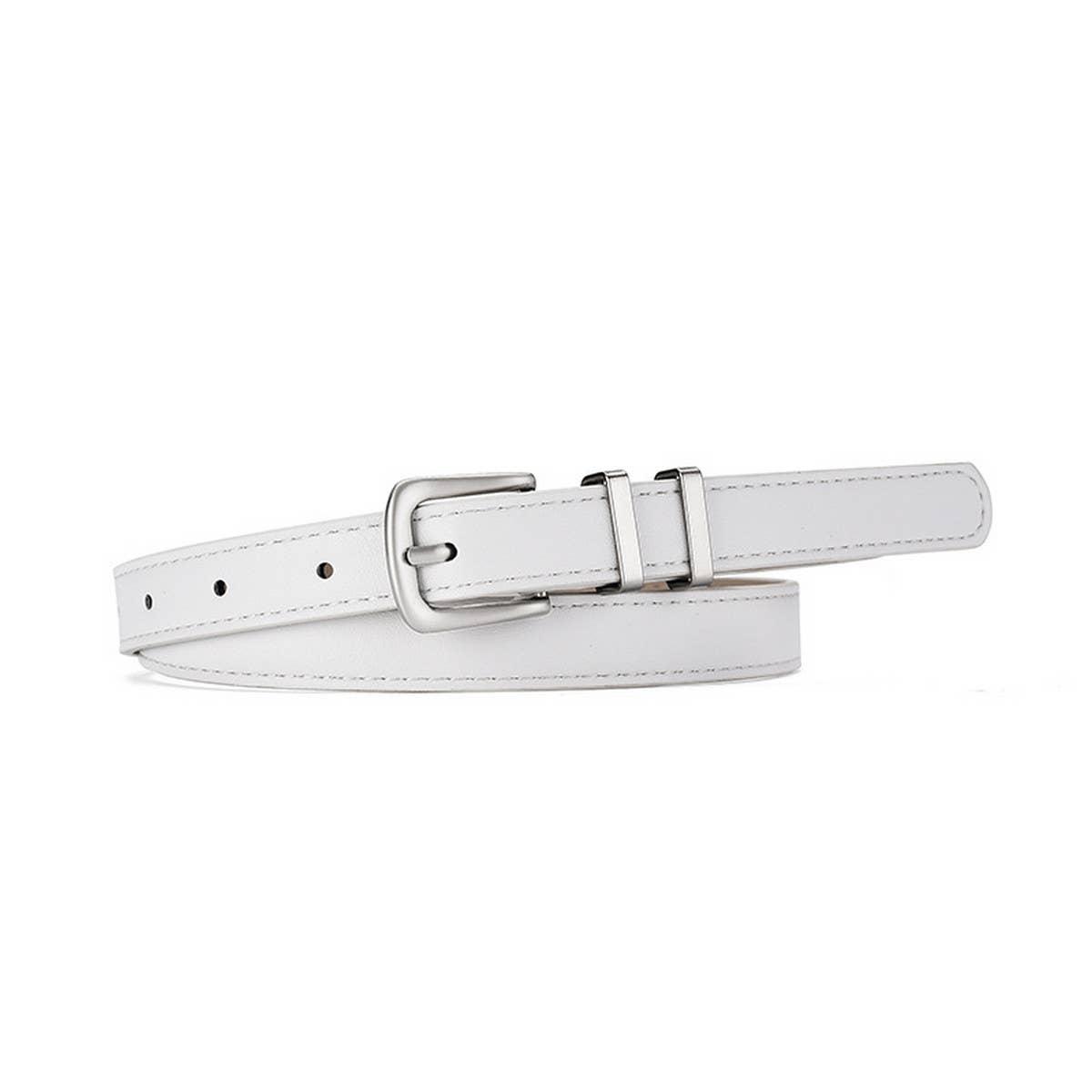 SIMPLE NEW MULTI-COLOR SILVER BUCKLE BELT_CWABE0586