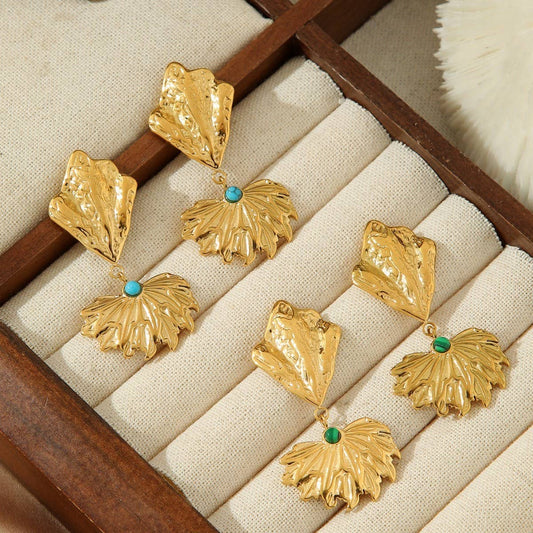HOLLOW EARRINGS BUTTERFLY LEAF TEMPERAMENT EARRINGS
