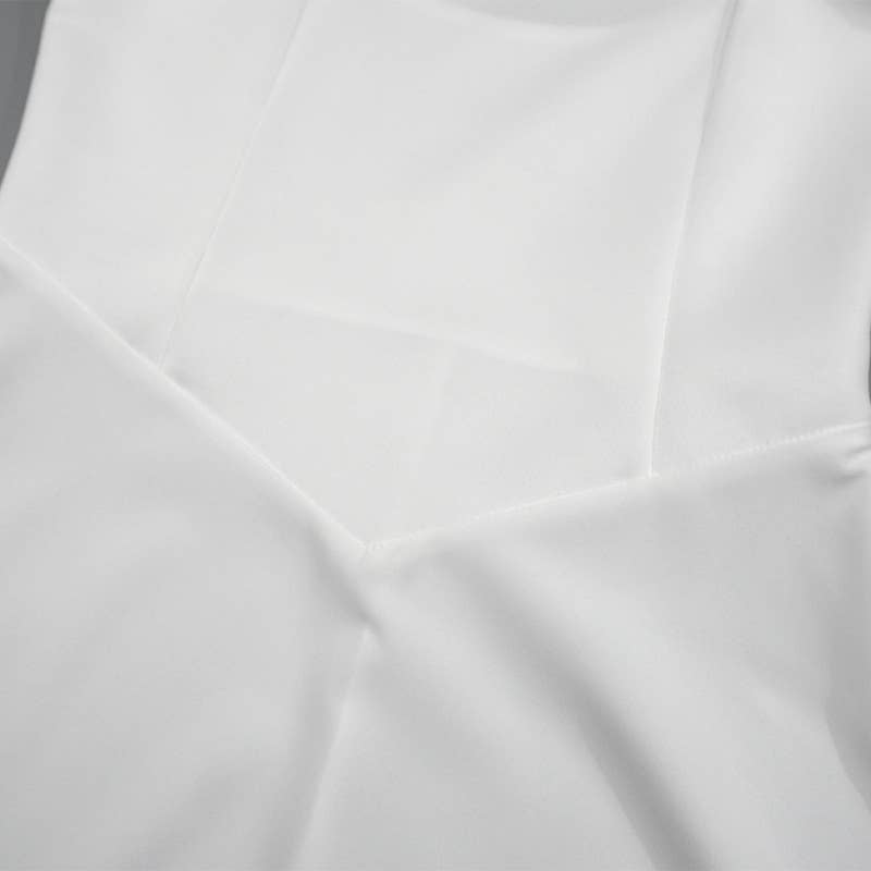 Solid color square neck cinched waist dress