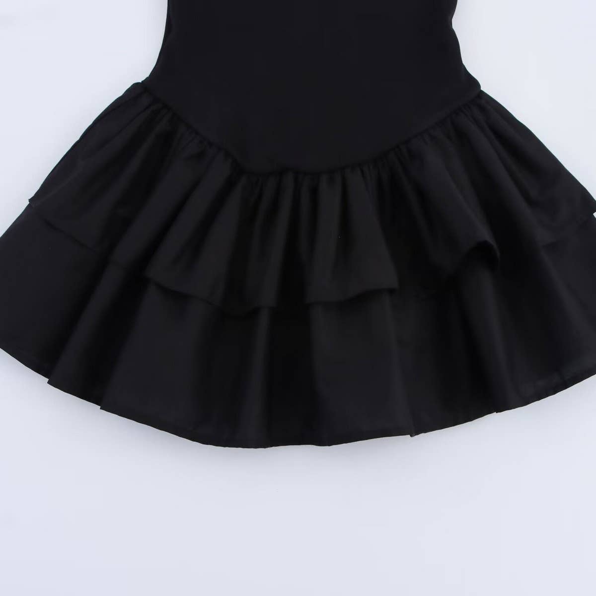 Solid Color V-Neck Halter Patchwork Dress_CWDHL0984