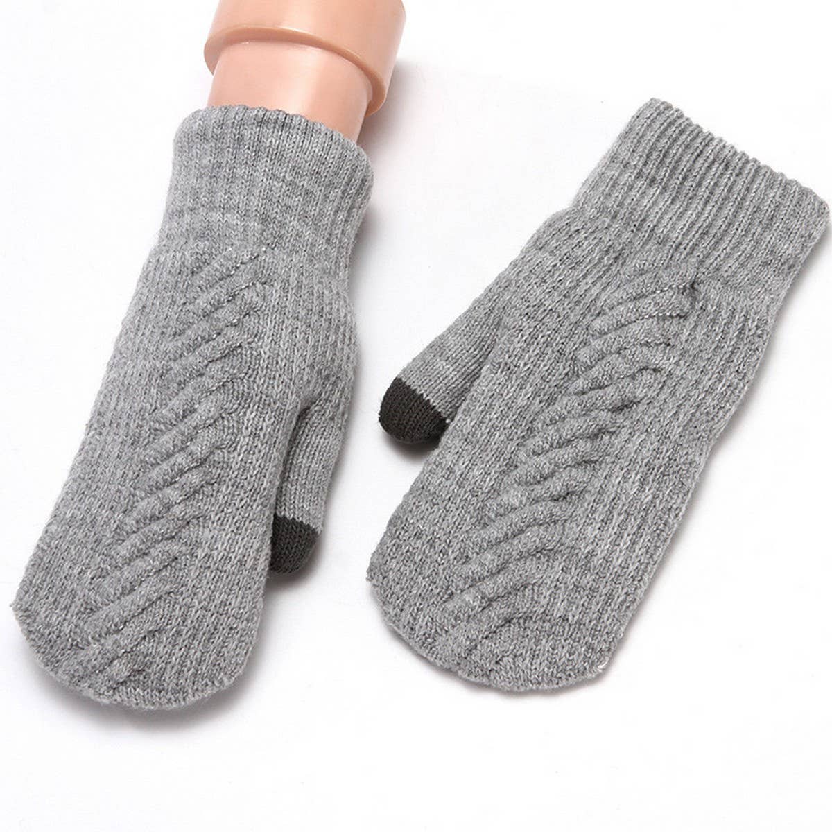 WINTER WOMEN'S CUTE THICK KNIT TOUCHSCREEN GLOVES_CWAG0271