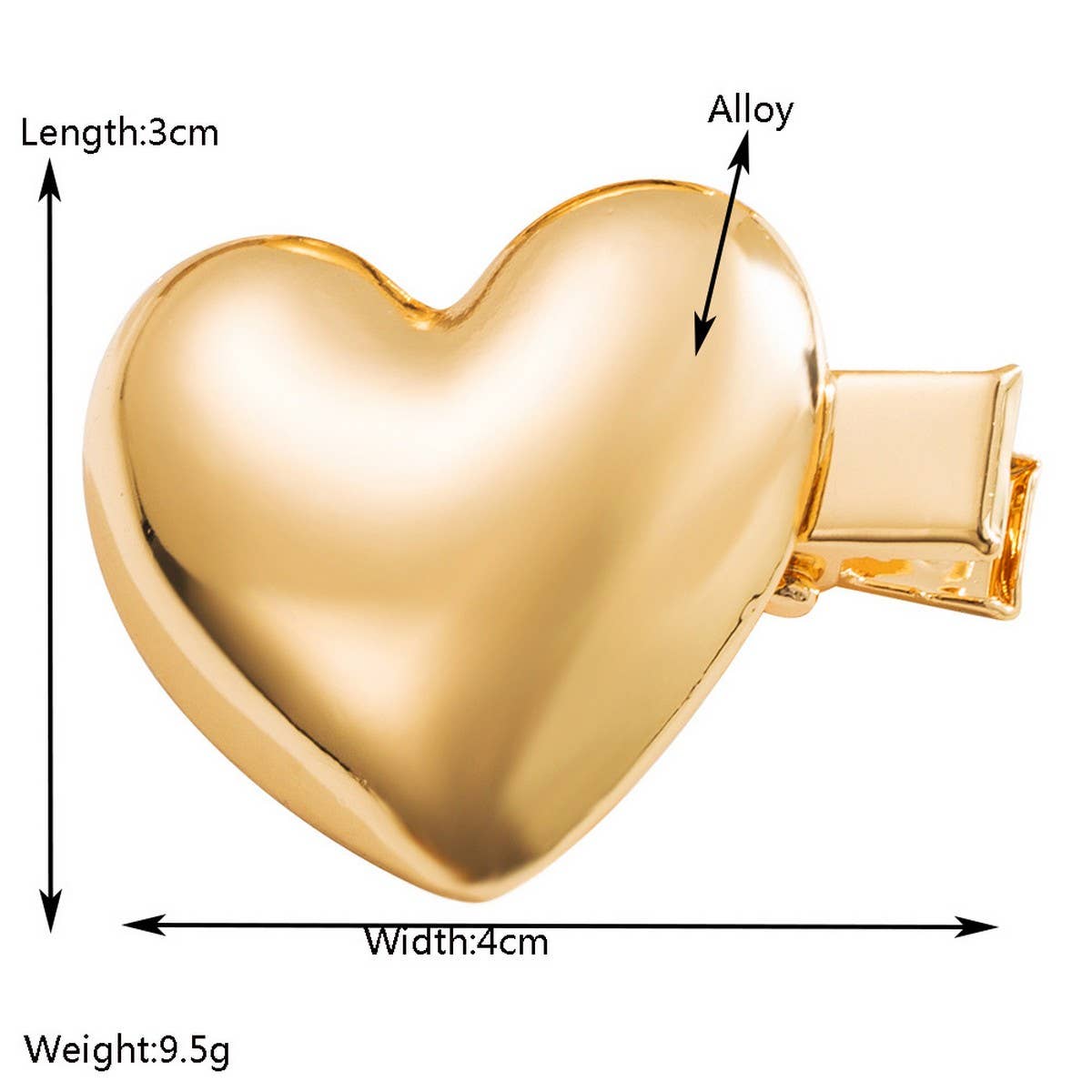 Metal Heart Flower Hair Clip ? Elegant & Minimal