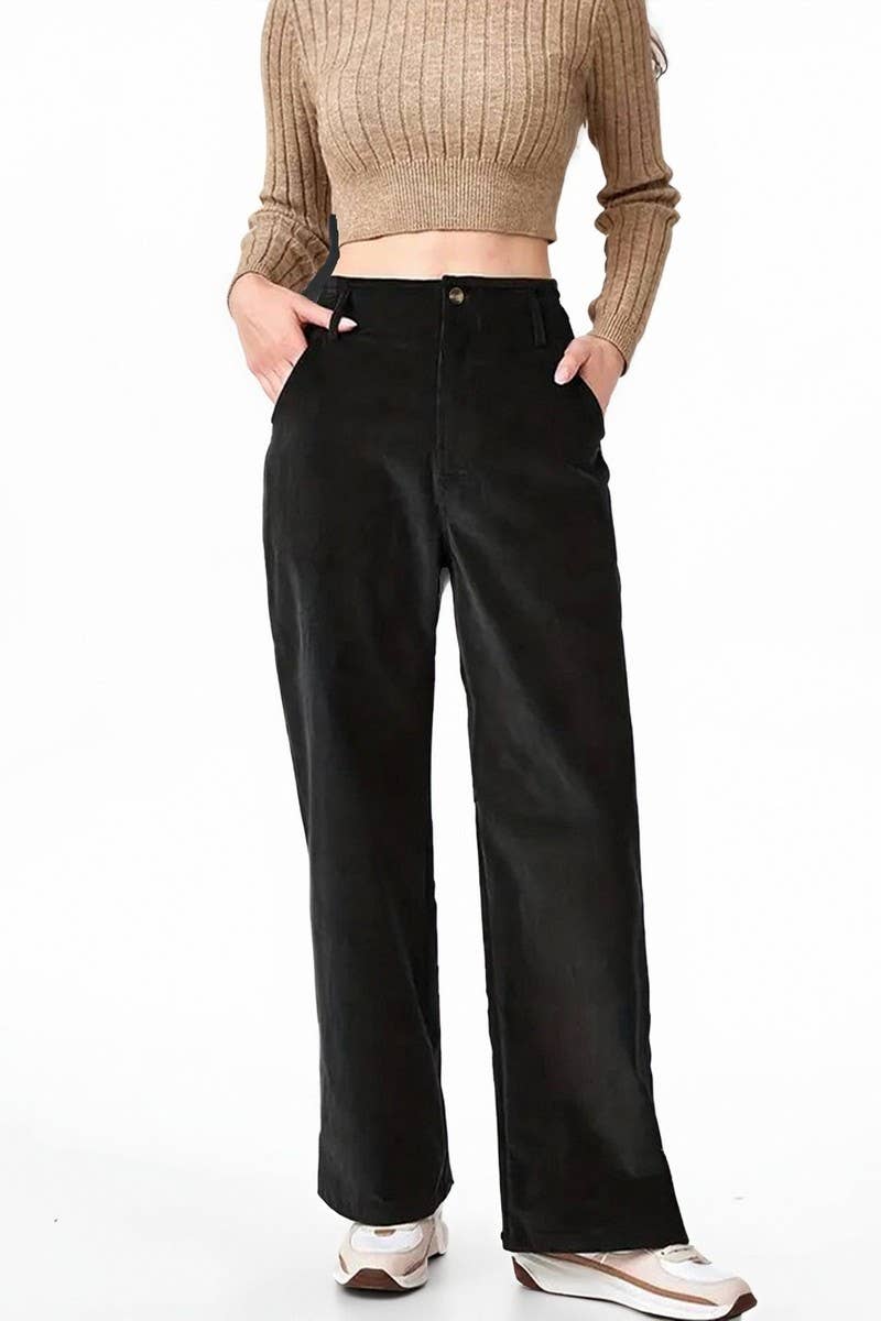 CWBLP01039_SOLID HIGH WAIST STRAIGHT LEG PANTS