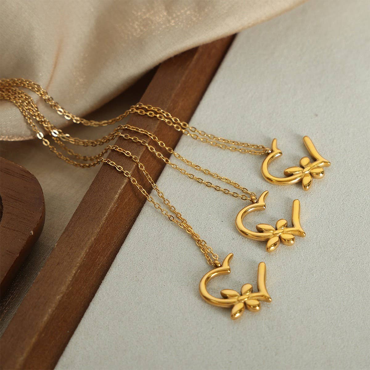 HEART BUTTERFLY FLOWER DESIGN EARRINGS NECKLACE