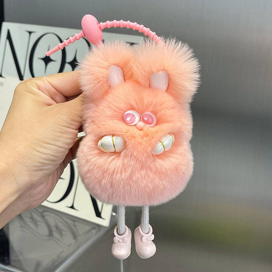 CUTE PLUSH BUNNY CAR KEYCHAIN BAG PENDANT