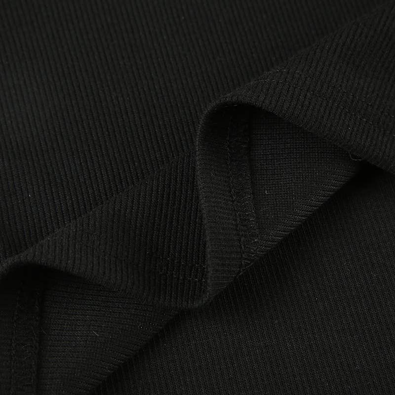 SOLID COLOR SLIM-FIT SQUARE NECK CROP KNIT TOP