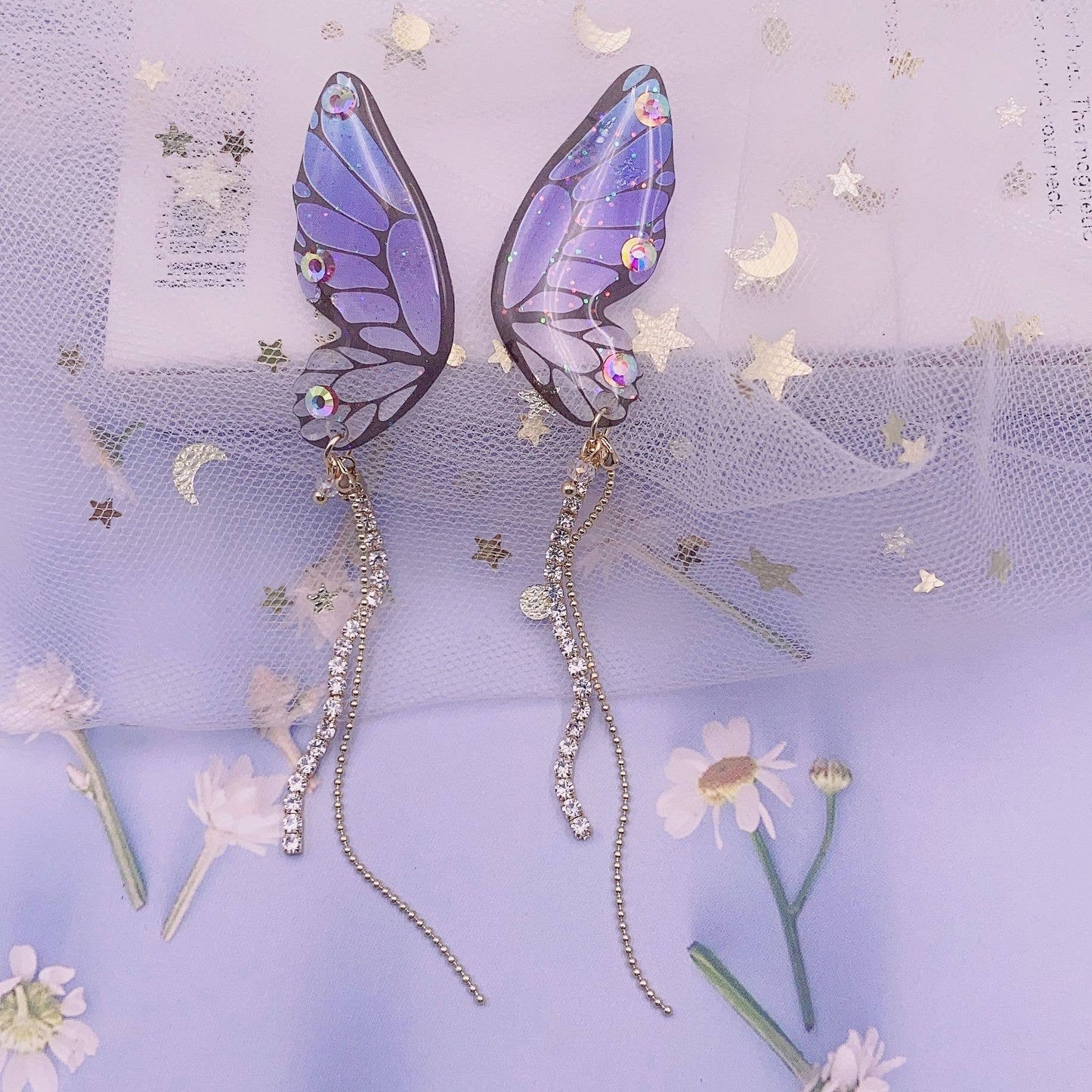 Personalized three-dimensional butterfly earrings