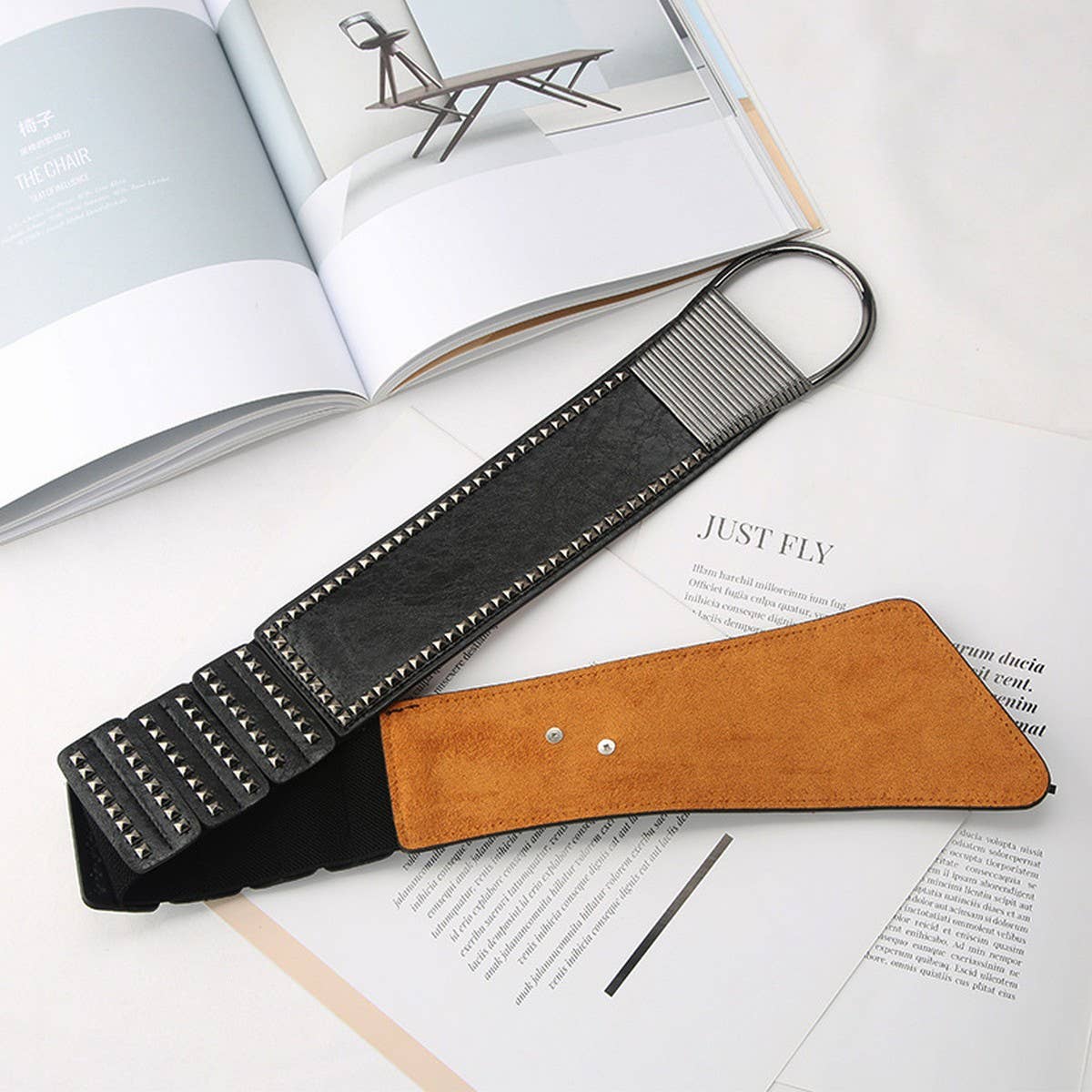 CWABE0970_RIVET FASHIONABLE PERSONALITY ELASTIC WAIST BELT