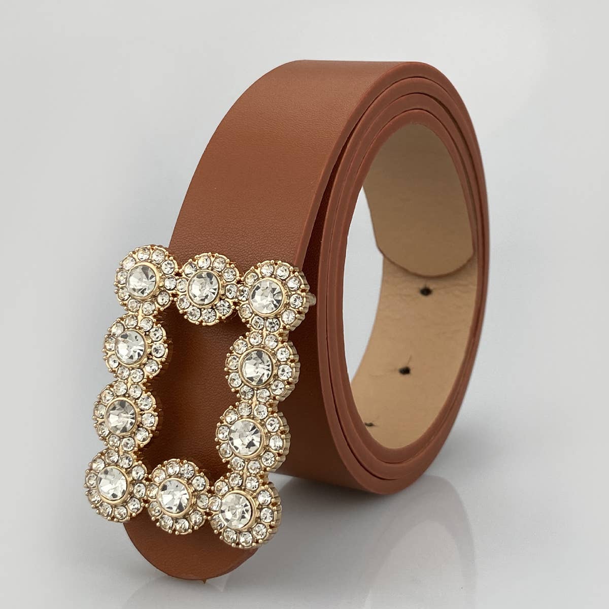 WOMEN FASHION DIAMOND BUCKLE JOKER WIDE BELT_CWABE0122