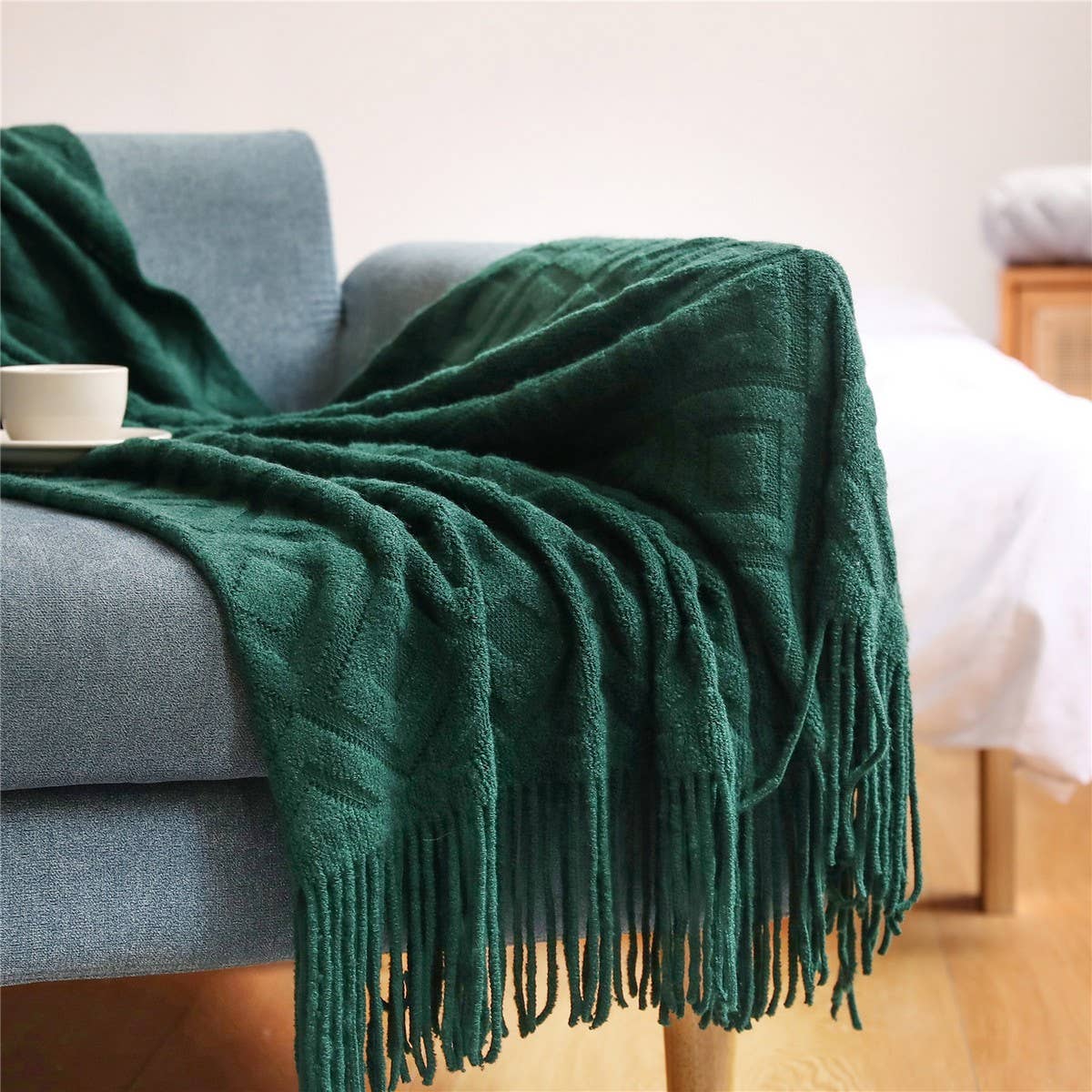 KNITTED JACQUARD SOFA BLANKET NAP BLANKET