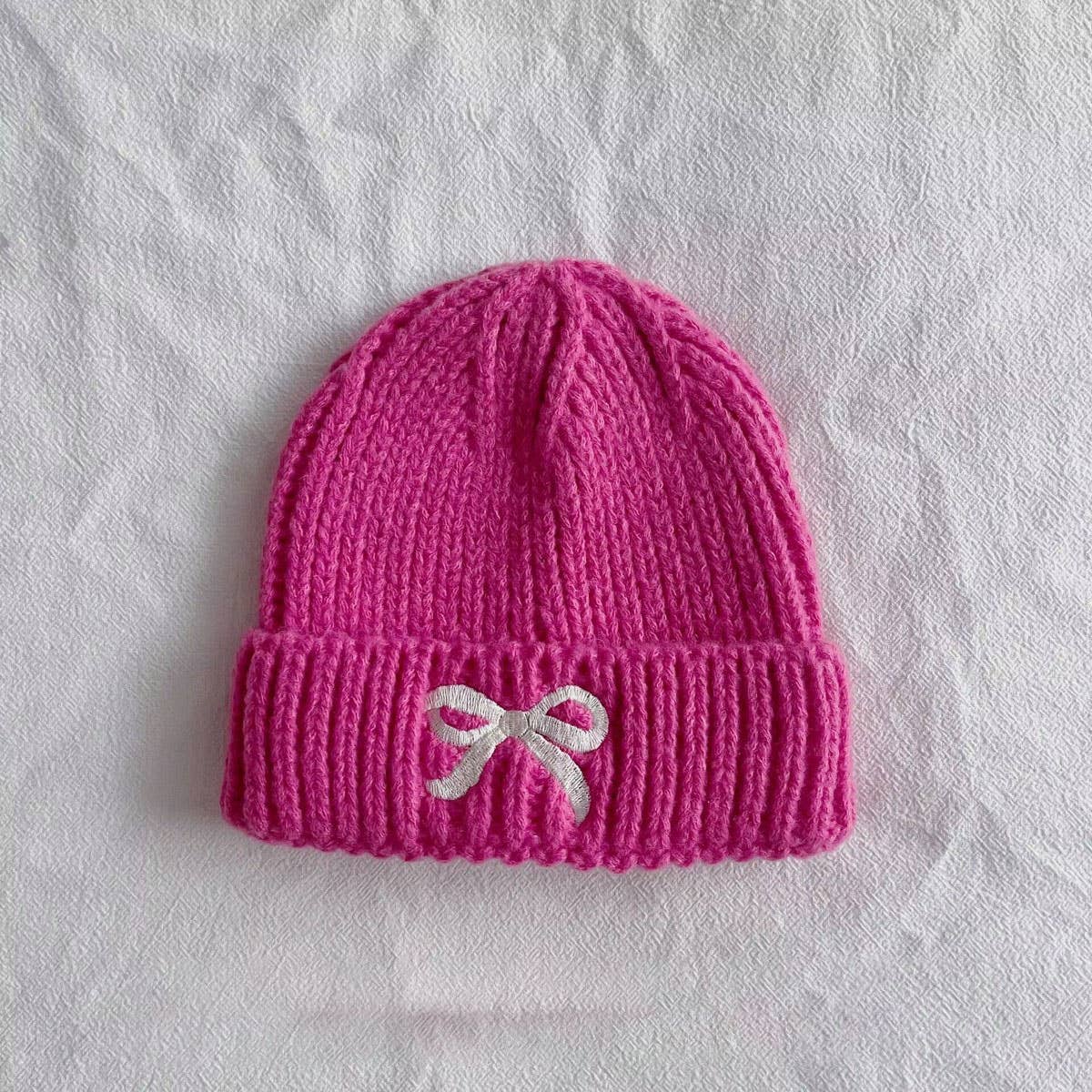 PERSONALIZED BOW CHILDREN'S WARM KNITTED HAT_CWAH2927