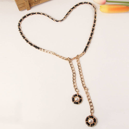 CWABE0944_FASHION PEARL PENDANT BELT