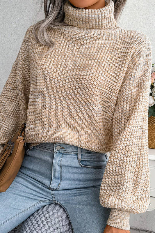 WOMEN LOOSE FIT CABLE KNITTED HIGH NECK SWEATER_CWOSWL0460