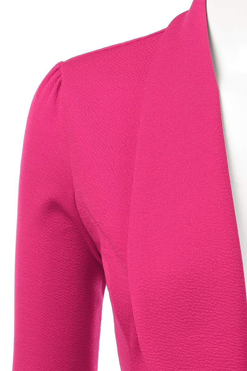 CWOBL089_Casual Work 3/4 Sleeve Open Front Blazer