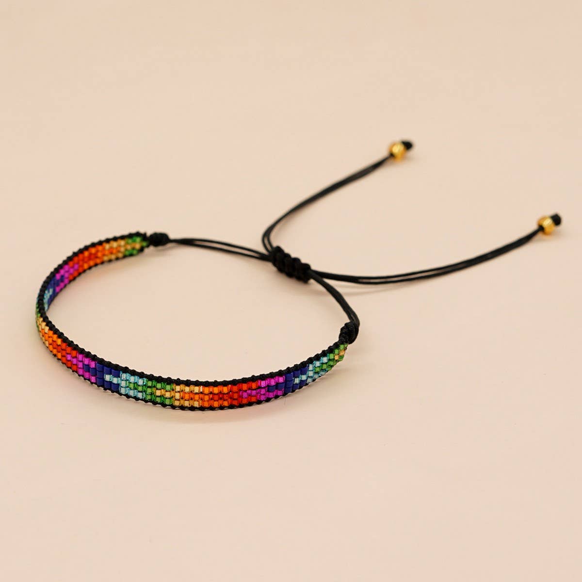 COLORFUL 3-ROW RICE BEAD BRAIDED BRACELET