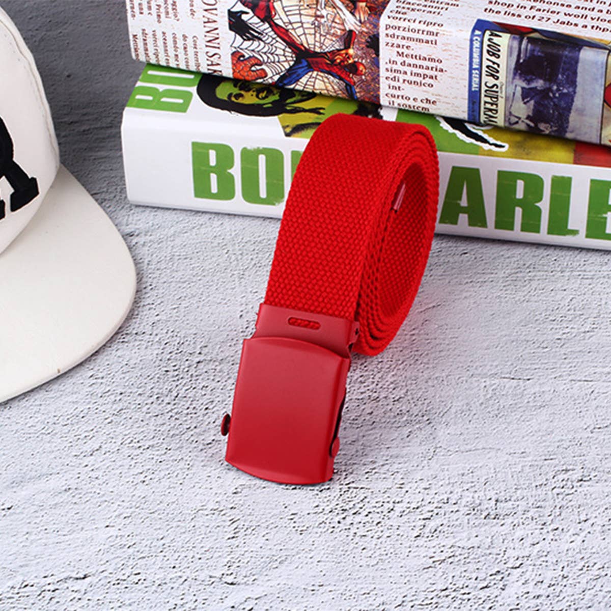 Cwabe0952_New Solid Color Versatile Spray Paint Buckle Belt