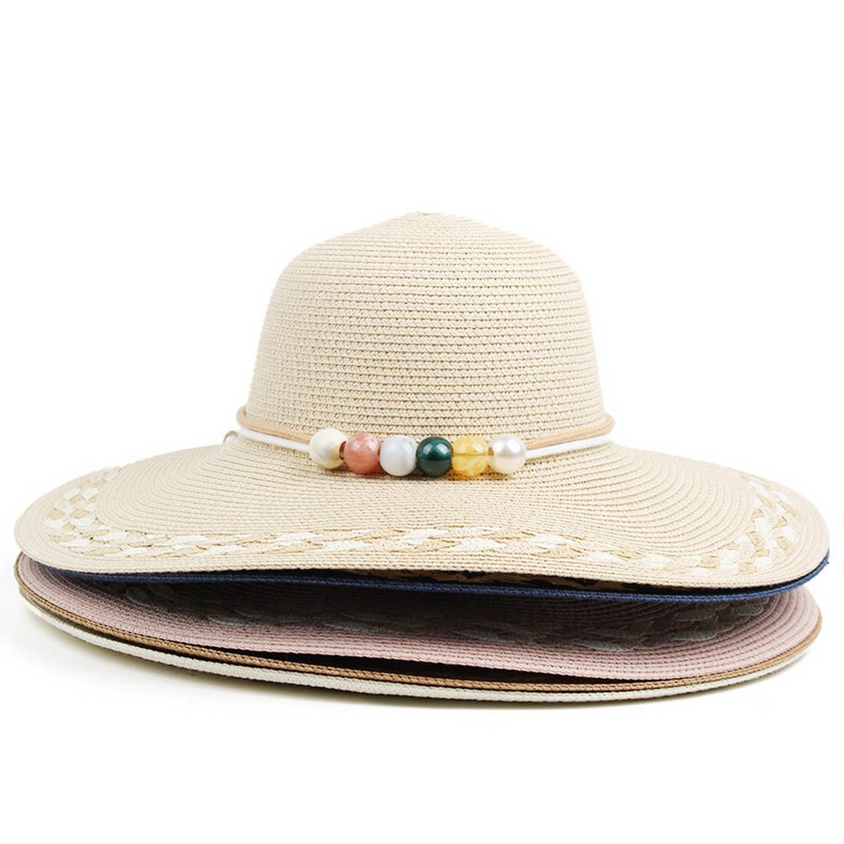 WOMEN PASTORAL STYLE VACATION STRAW HAT_CWAH1200
