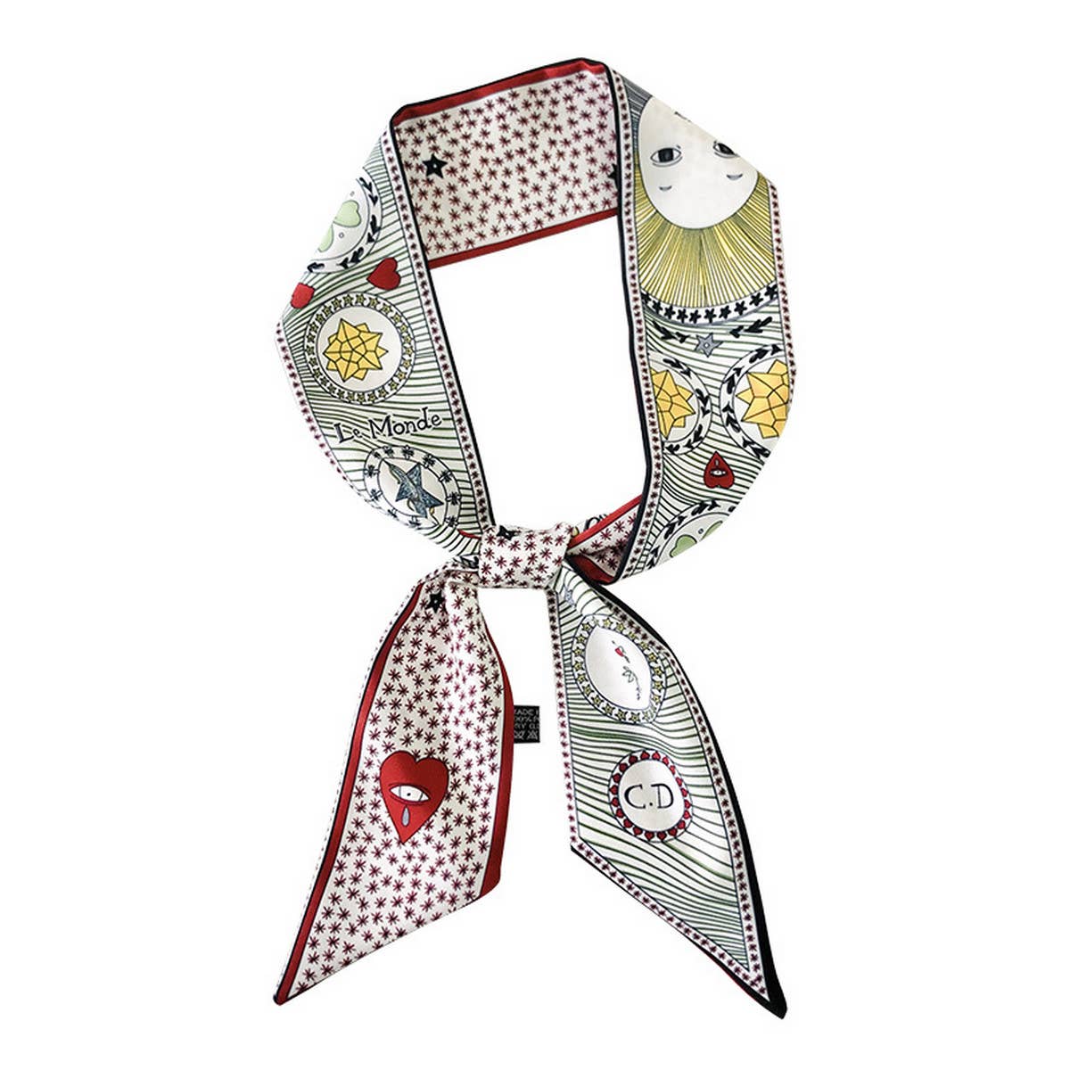 Mystic Tarot Pattern Long Ribbon Neck Hair Tie