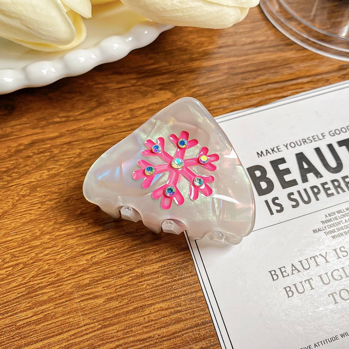 Cute Snowflake Hair Claw, Xmas Ponytail Clip_CWAHA0725