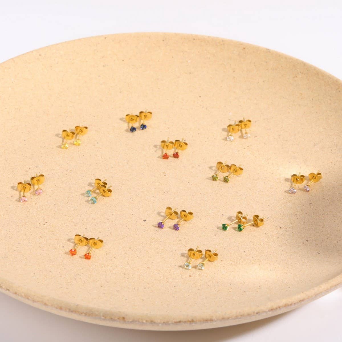 December Birthstone Stud Earrings 18K Zircon