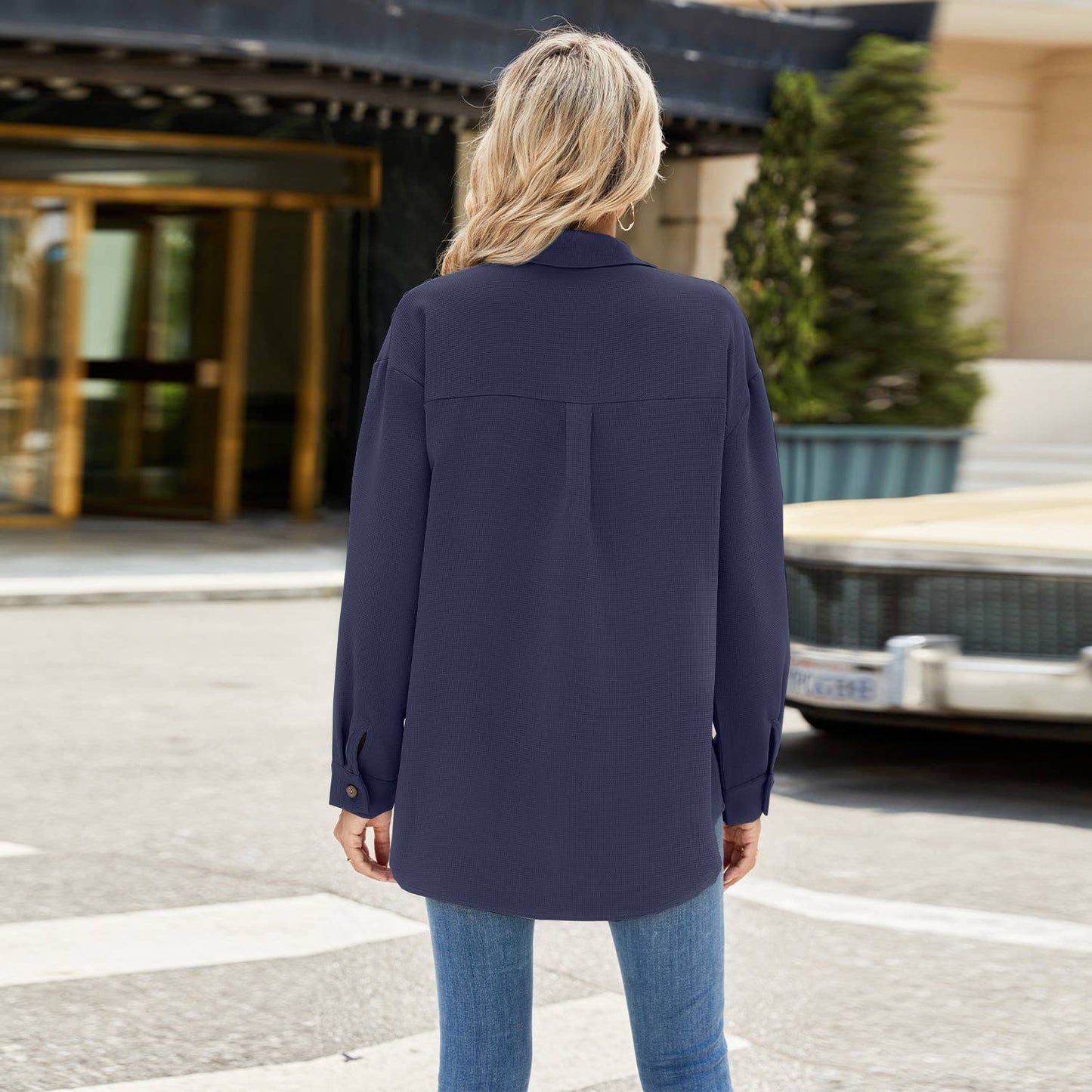 SINGLE BREASTED LOOSE LONG-SLEEVED SHIRT