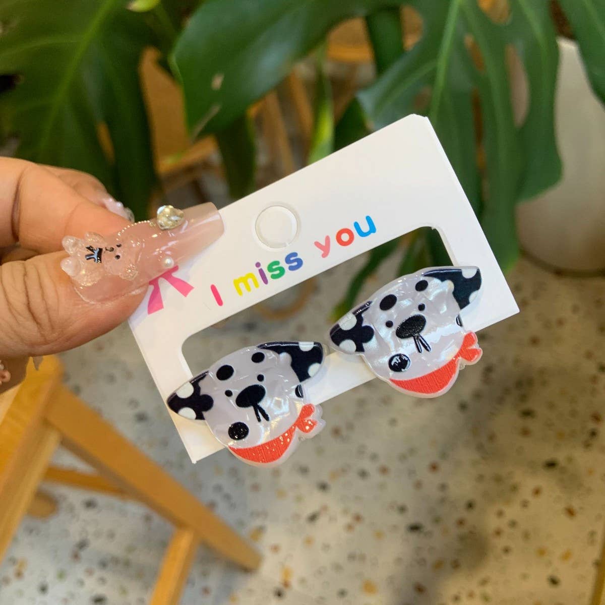 CWAHA4457_GIRL PUPPY BEAR CUTE CARTOON HAIRPIN