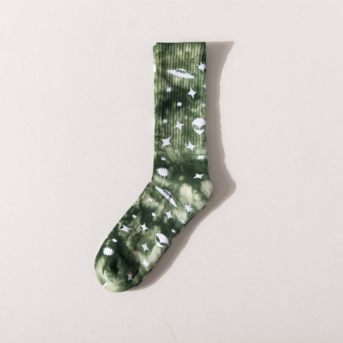 UNIVERSE PRINTED TIE DYED FASHION CREW SOCKS