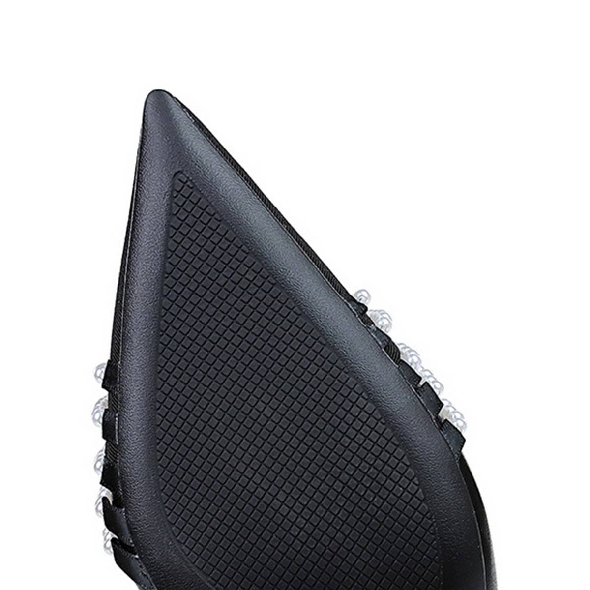 COLOR BLOCK POINTED TOE PEARL BOW HIGH HEELS