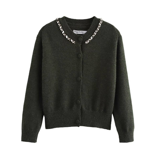 FASHION ETHOS JEWELED BEADED  CARDIGAN JACKET