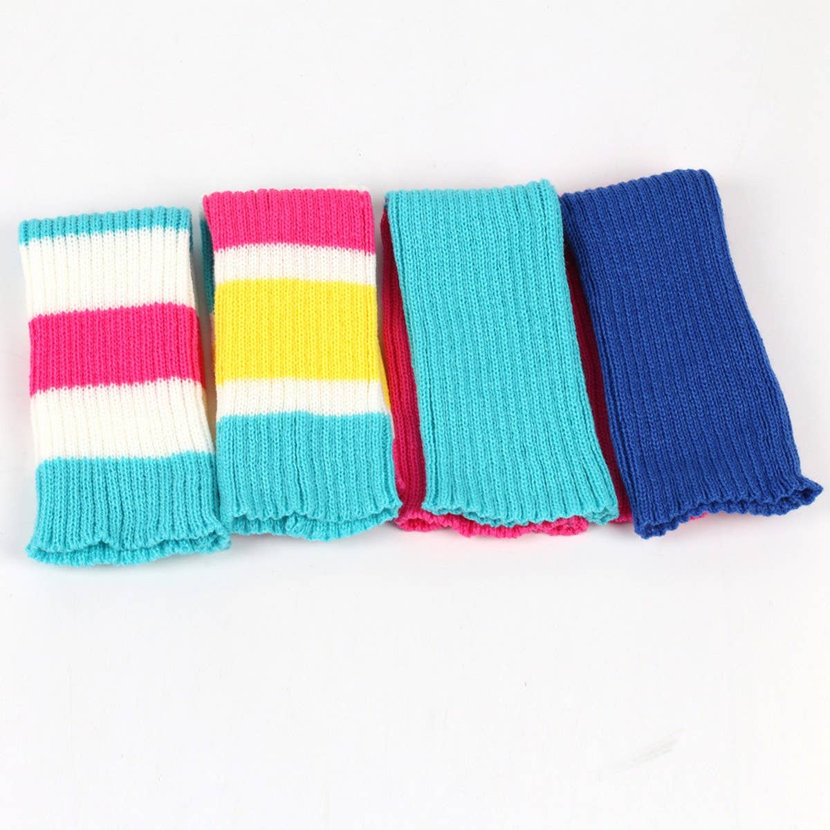 CWMS0816_Winter Striped Color-Matching Knit Leg Warmers