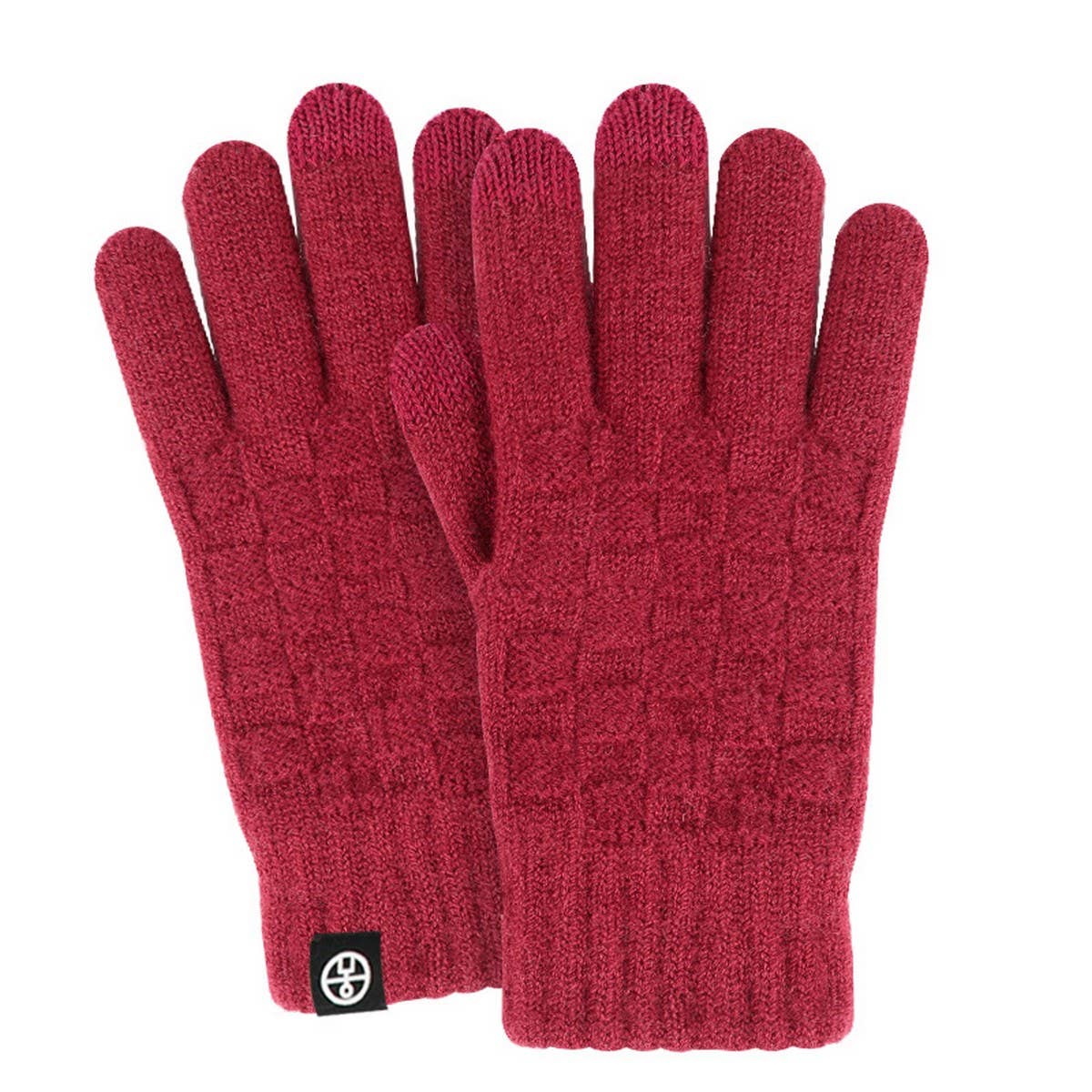 WINTER WOOLEN CHECKERED TOUCH SCREEN GLOVES_CWAG0409
