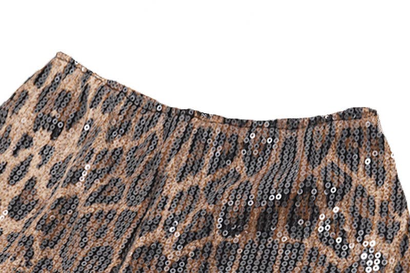 Sexy leopard print tight low-rise shorts